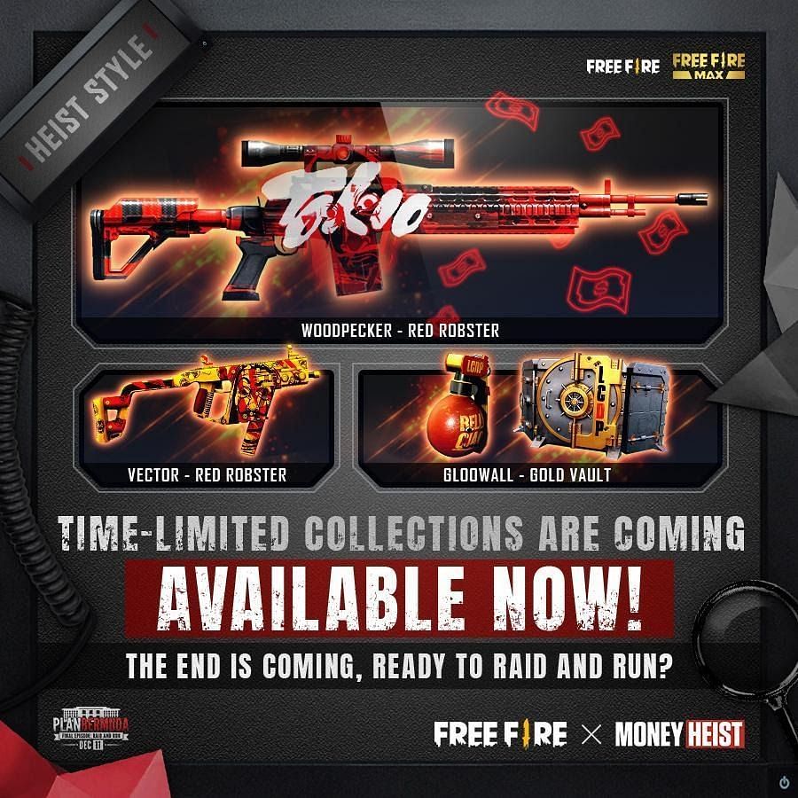 Free Fire x Money Heist Time-Limited Collections