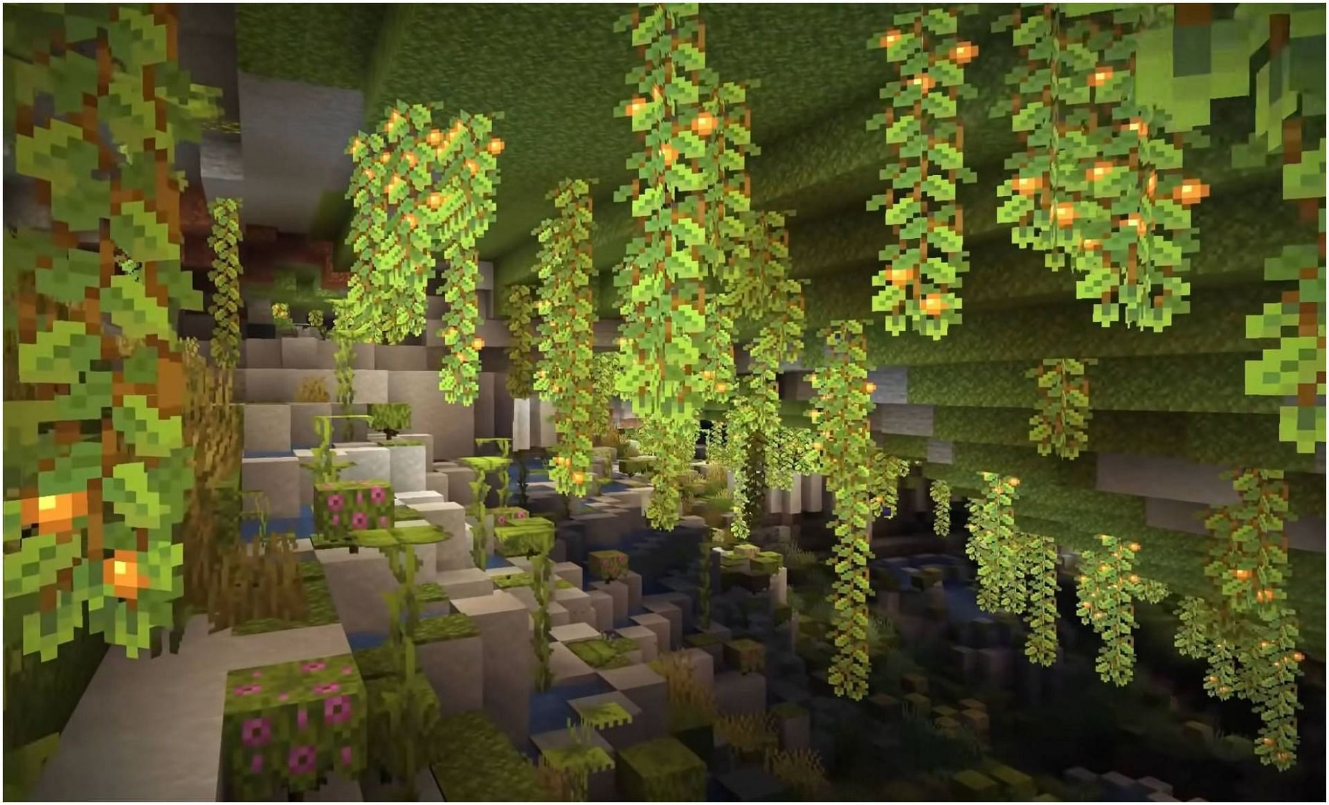 The new Lush Caves in Minecraft 1.18 (Image via Minecraft)