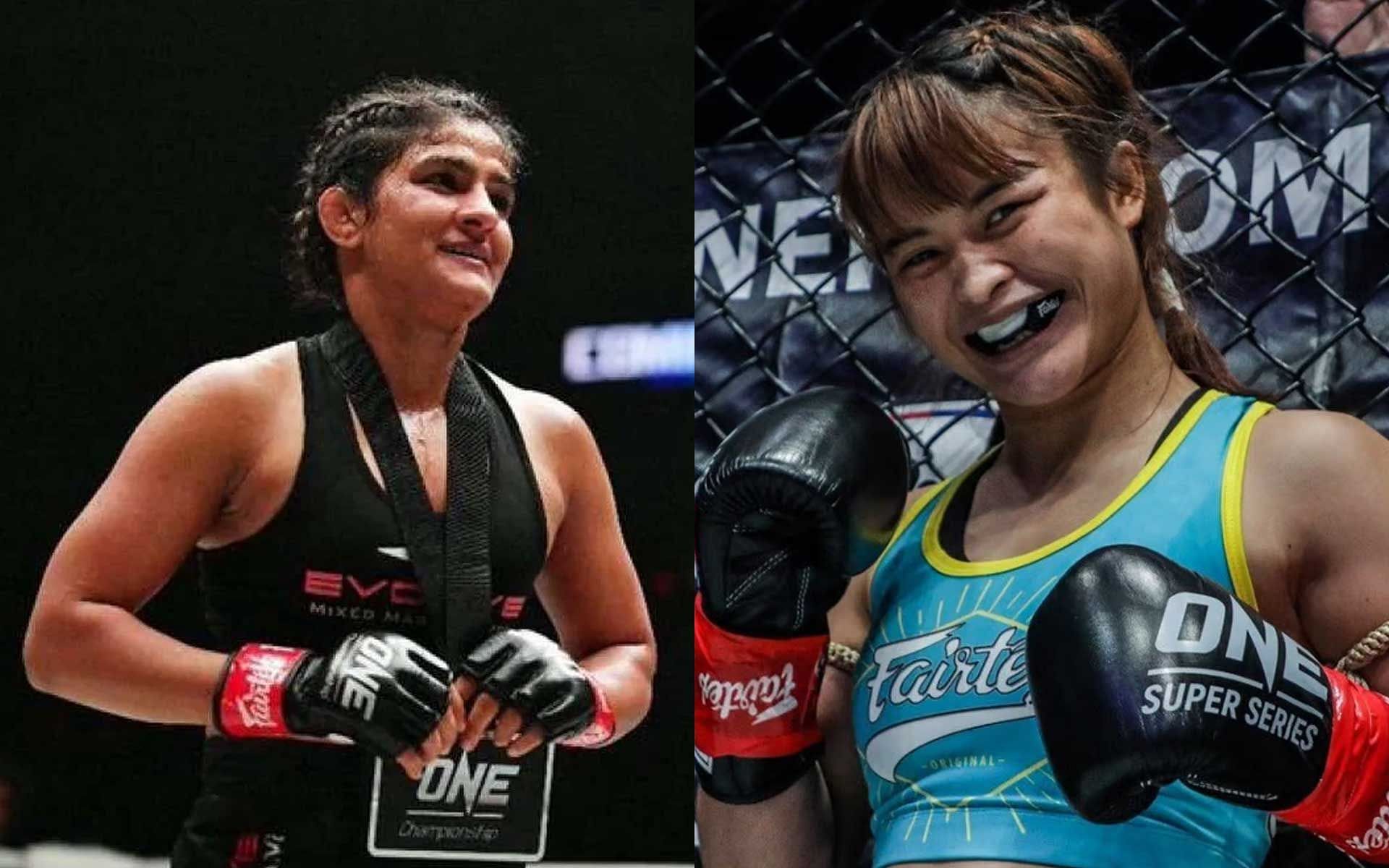 Ritu Phogat (left), Stamp Fairtex (right) [Photo courtesy of ONE Championship]