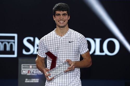 Carlos Alcaraz at the 2021 Next Gen ATP Finals.