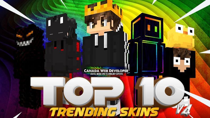 The Top 10 V4 Skin pack (Image via Minecraft)
