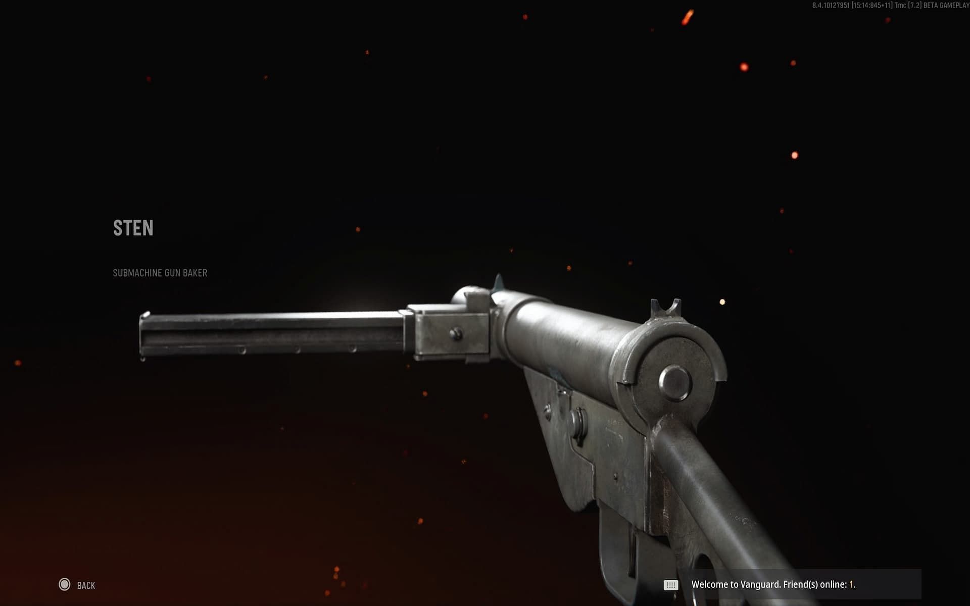 The Sten in Call of Duty: Vanguard. (Image via Activision)