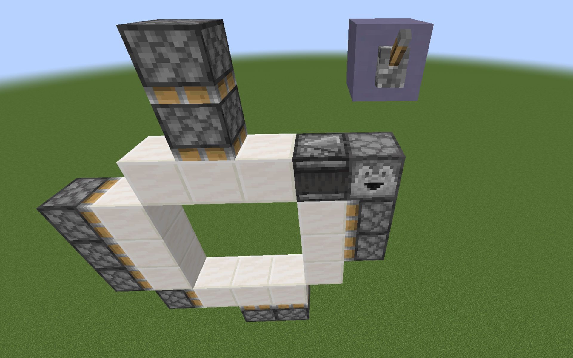 How to make a 3x3 piston door in Minecraft Java Edition