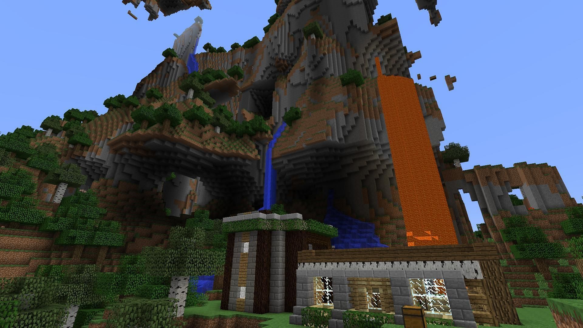 Amplified worlds can pave the way for really interesting builds. Image via Minecraft