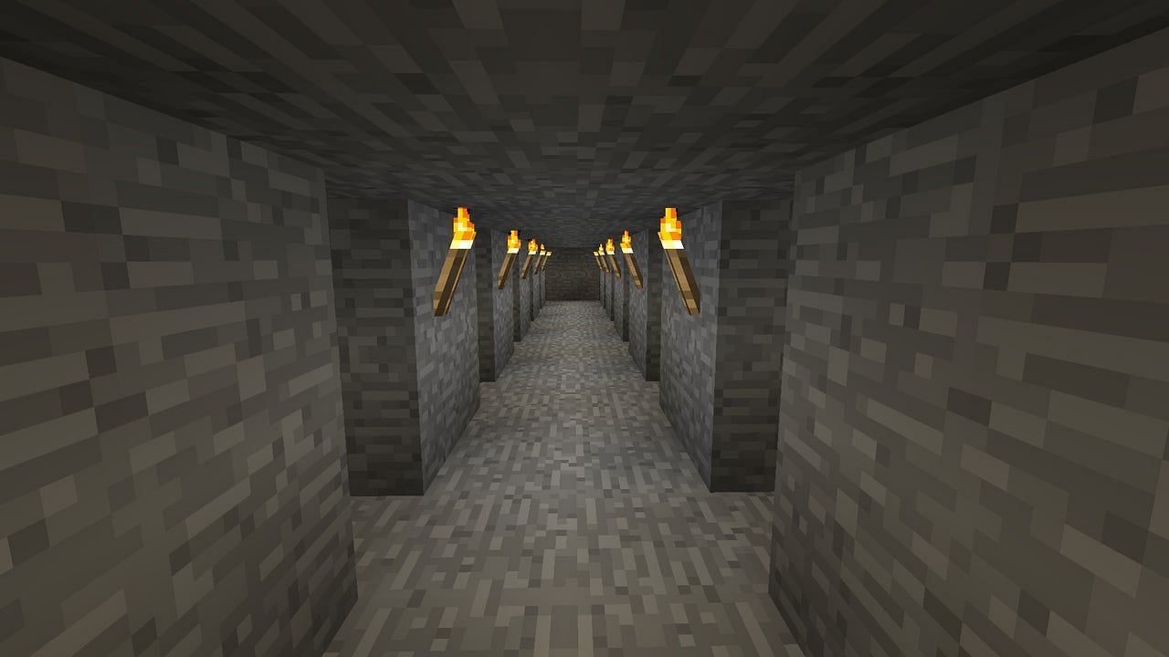 Strip mining (Image via Minecraft)