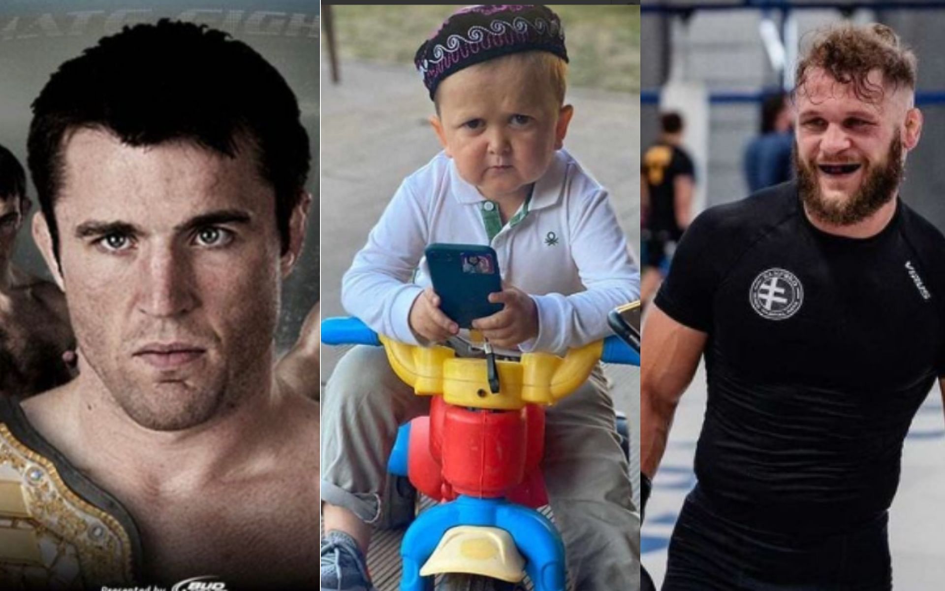 Chael Sonnen (Left) Hasbulla Magomedov (Middle) Rafael Fiziev (Right) [Credits @sonnench, @rafael_attaman_fiziev. Instagram