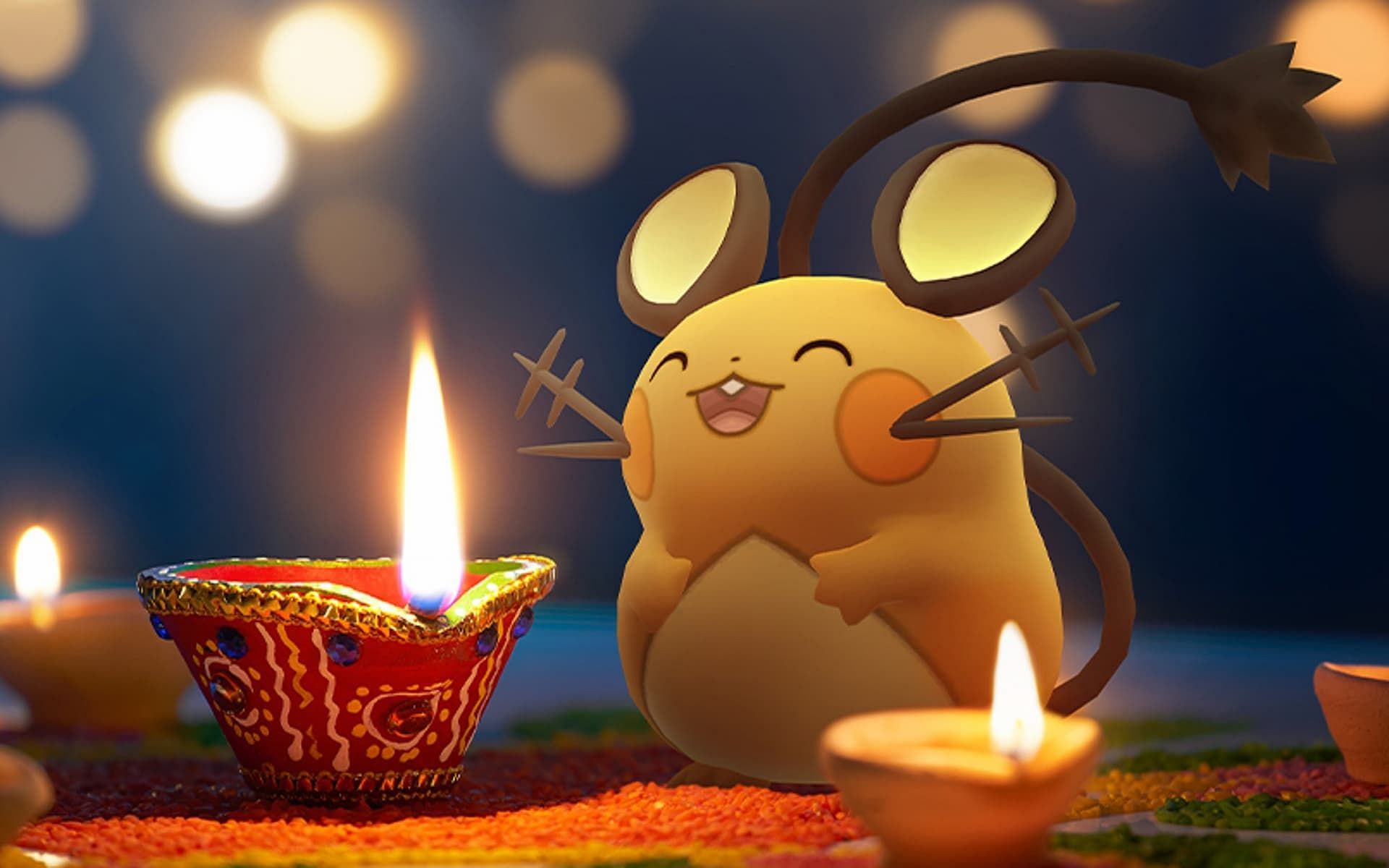 Dedenne in a Pokemon GO promotional image (Image via Niantic)