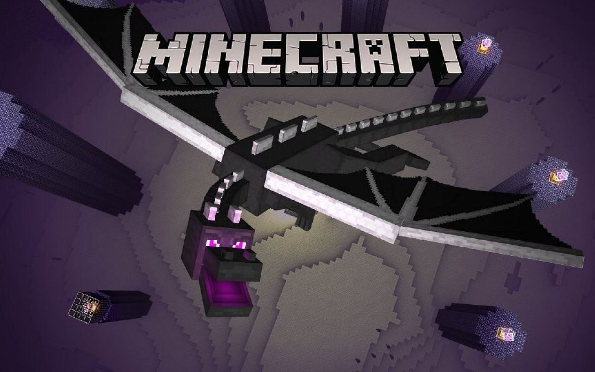 Promotional art featuring the Ender Dragon. (Image via Minecraft)