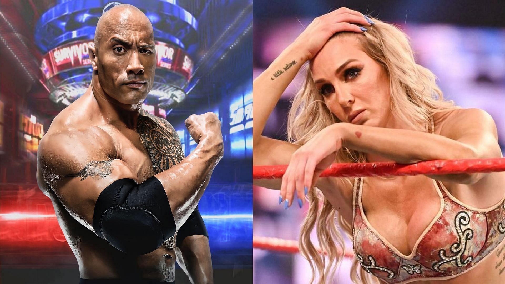 The Rock (left); Charlotte Flair (right)