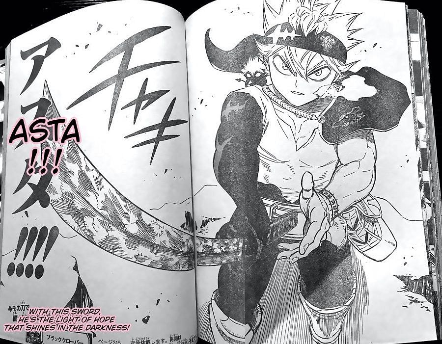 Asta in the last two pages (Image via readblackclover.com)
