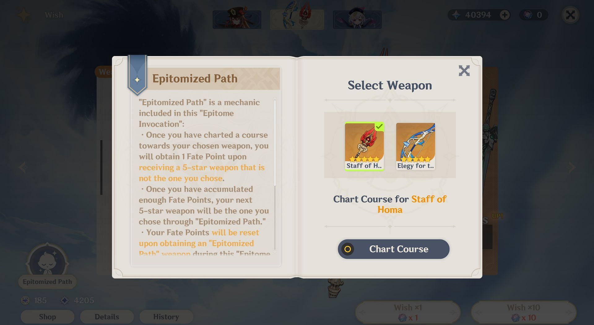 Chart a course for one promotional weapon through Epitomized Path (Image via Genshin Impact)