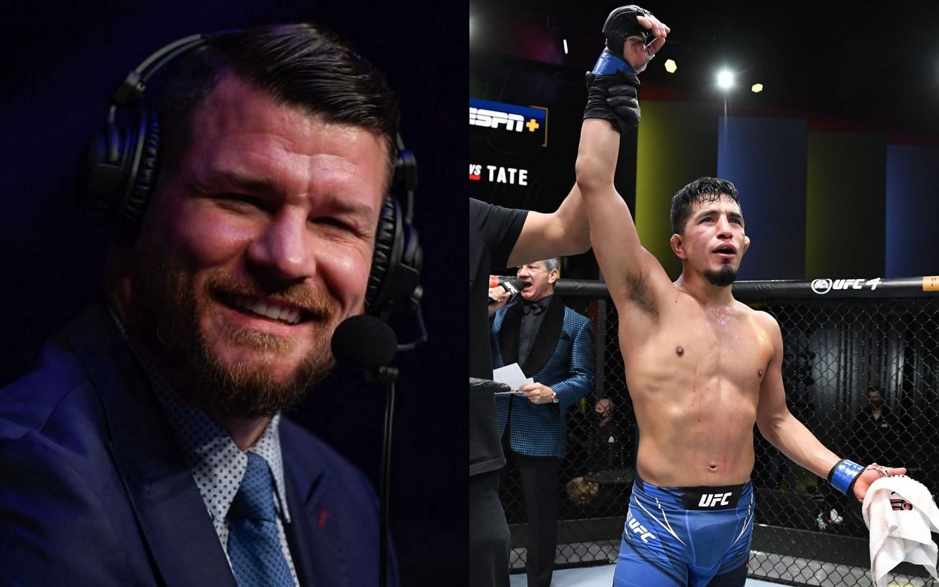 Michael Bisping (left) and Adrian Yanez (right) [Right photo via @ufc on Instagram]