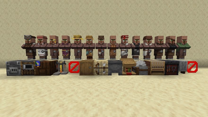 All villager jobs (Image via Minecraft)