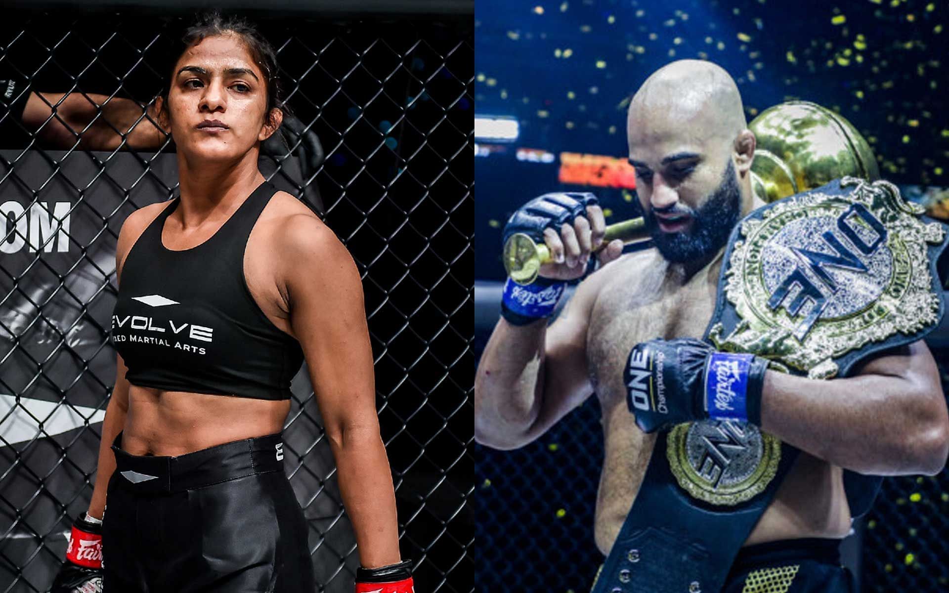 Arjan Bhullar (left) Ritu Phogat (right) [Photo courtesy of ONE Championship]