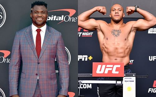 UFC heavyweight champion Francis Ngannou (left) and interim titleholder Ciryl Gane (right)