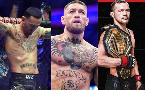 Max Holloway (left), Conor McGregor (center), Petr Yan (right) [Credits: @blessedmma, @thenotoriousmma, @espnmma via Instagram]