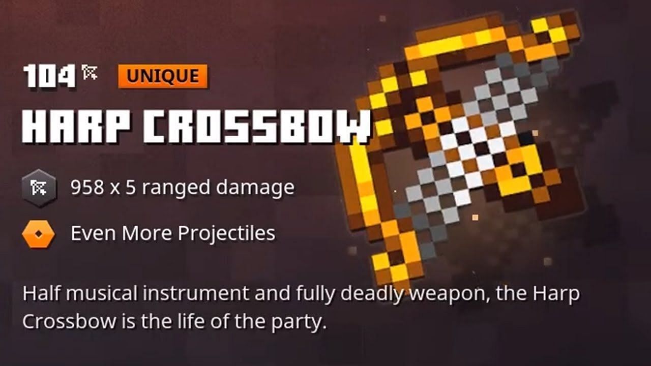 The harp crossbow is a unique variant of the scattered crossbow. (Image via Mojang)