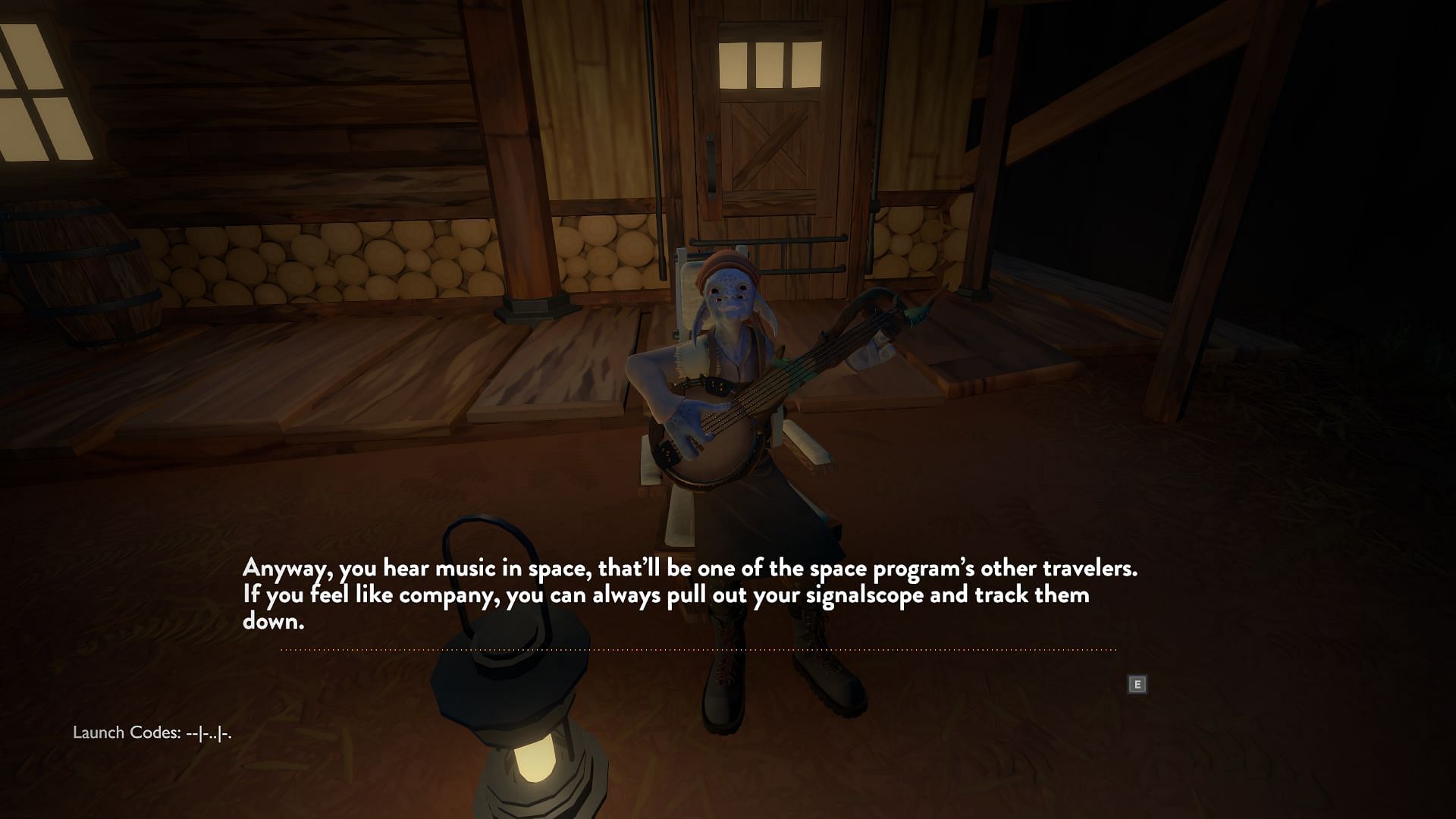 Gneiss talking about music in space (Image via Outer Wilds)