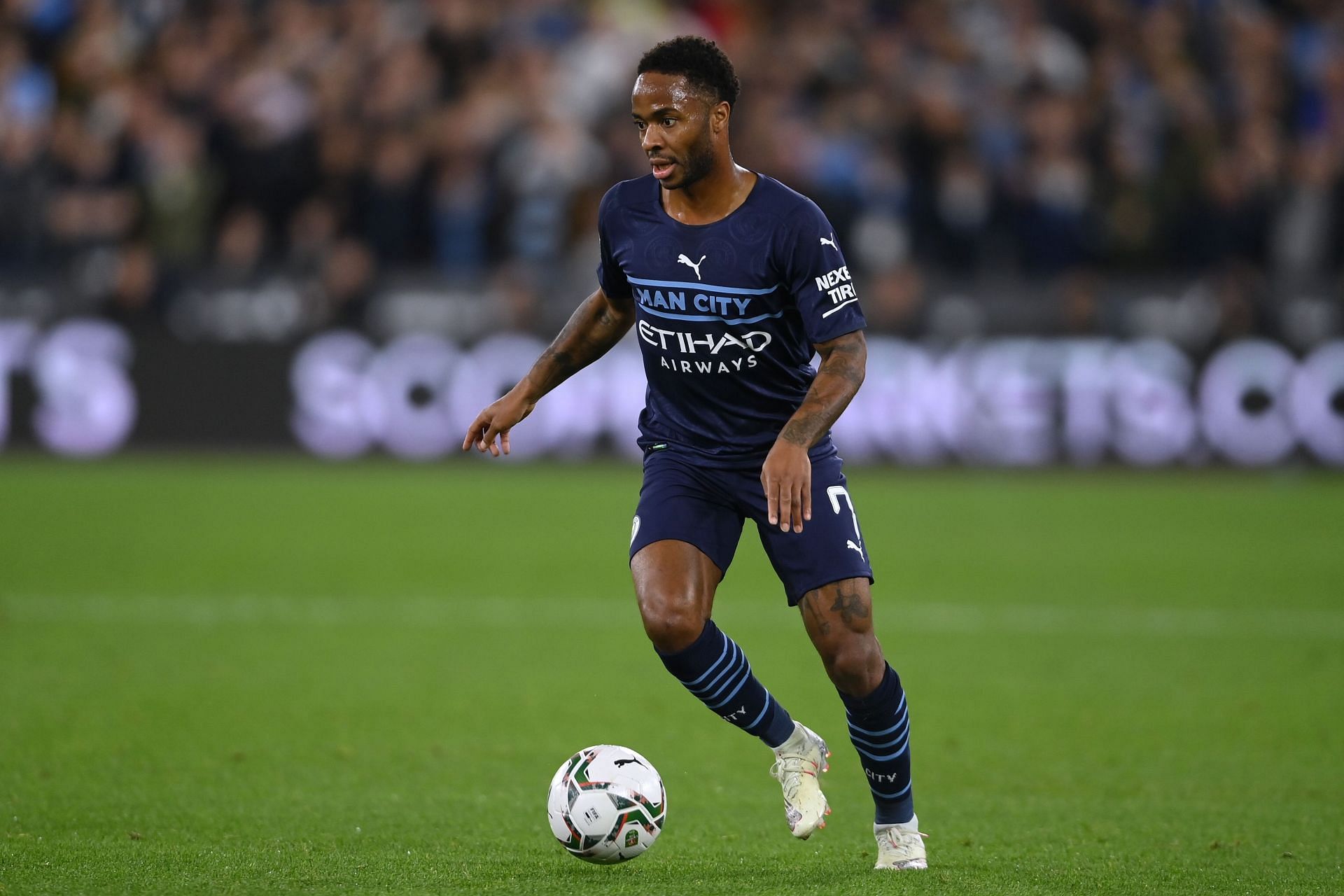Sterling in action for Manchester City