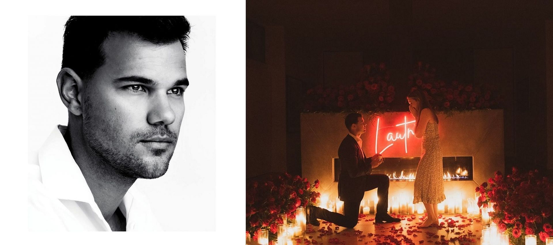Taylor Lautner proposing to partner Tay Dome (Image via taylorlautner/ Instagram)