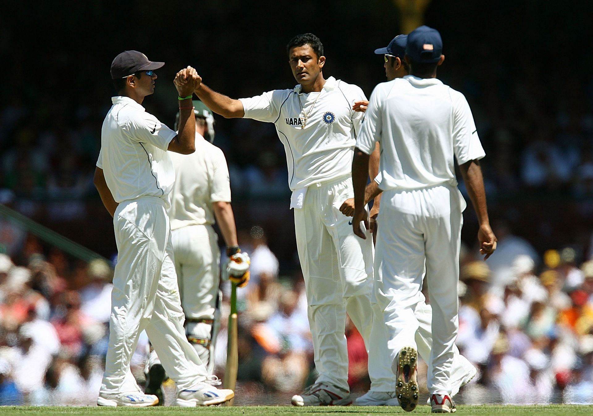 Anil Kumble celebrates a wicket. Pic: Getty Images