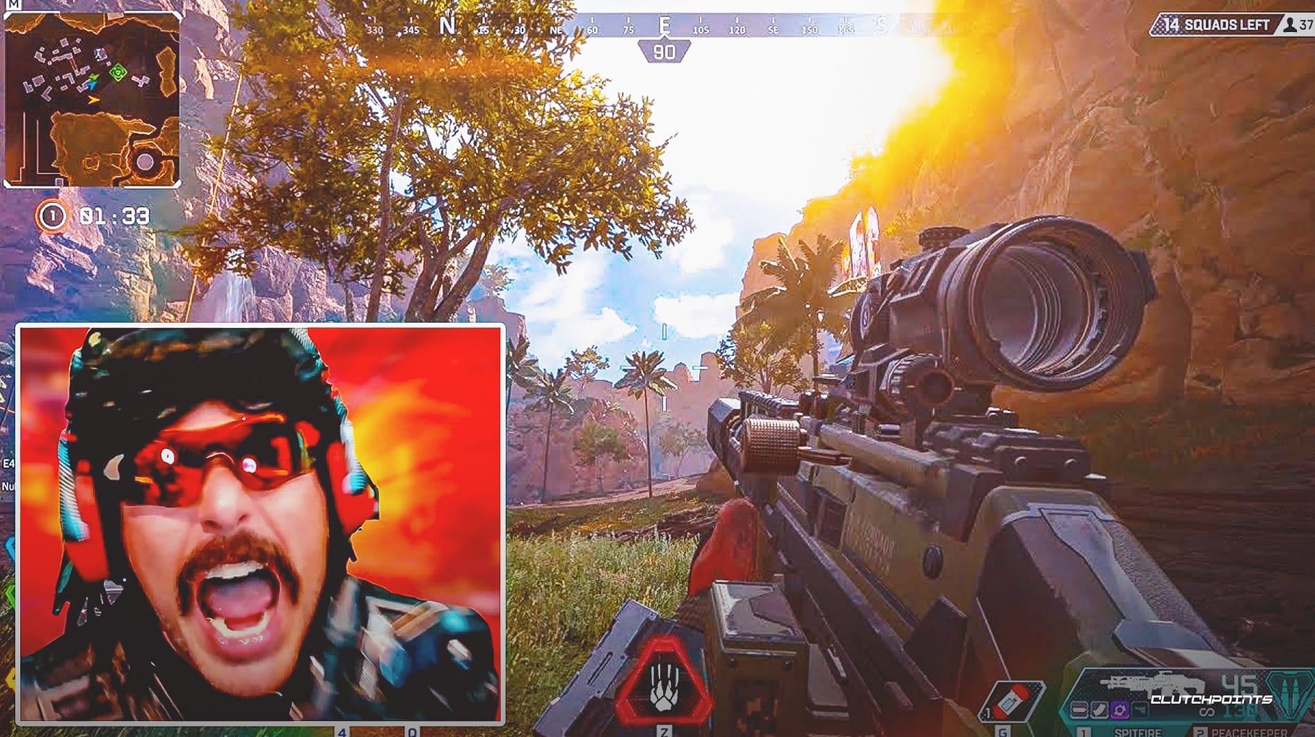 Dr DisRespect shares a love-hate relationship with Apex Legends (Image via Clutch Points)