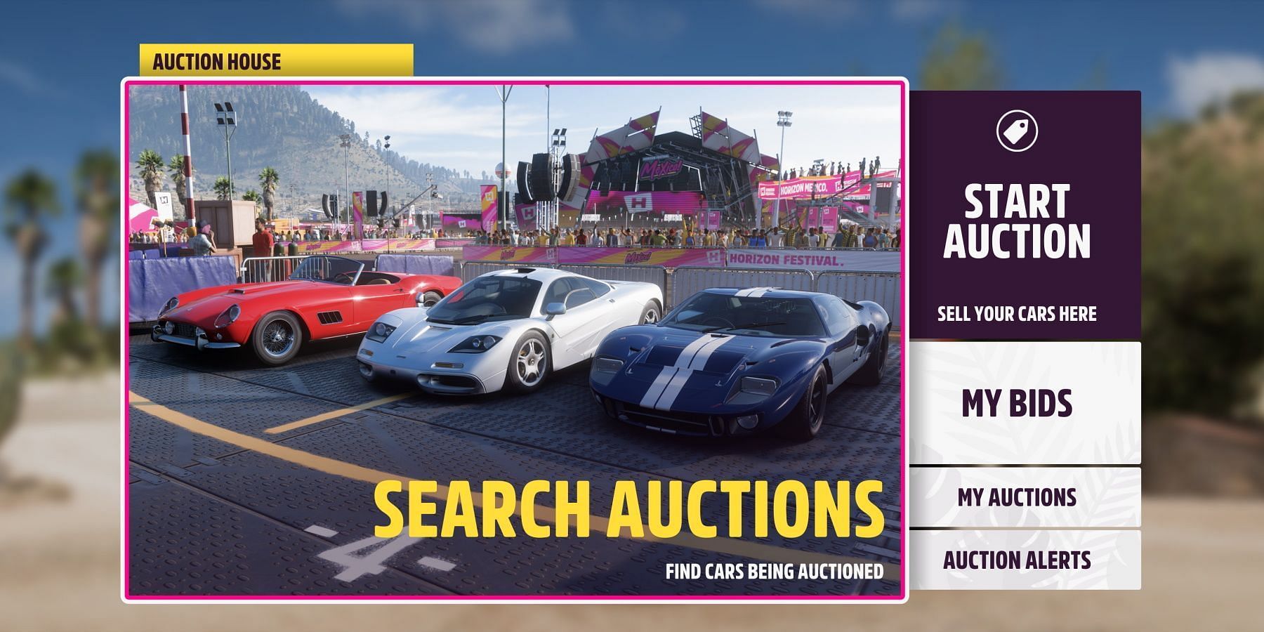 The Auction House in Forza Horizon 5. (Image via Playground Games)