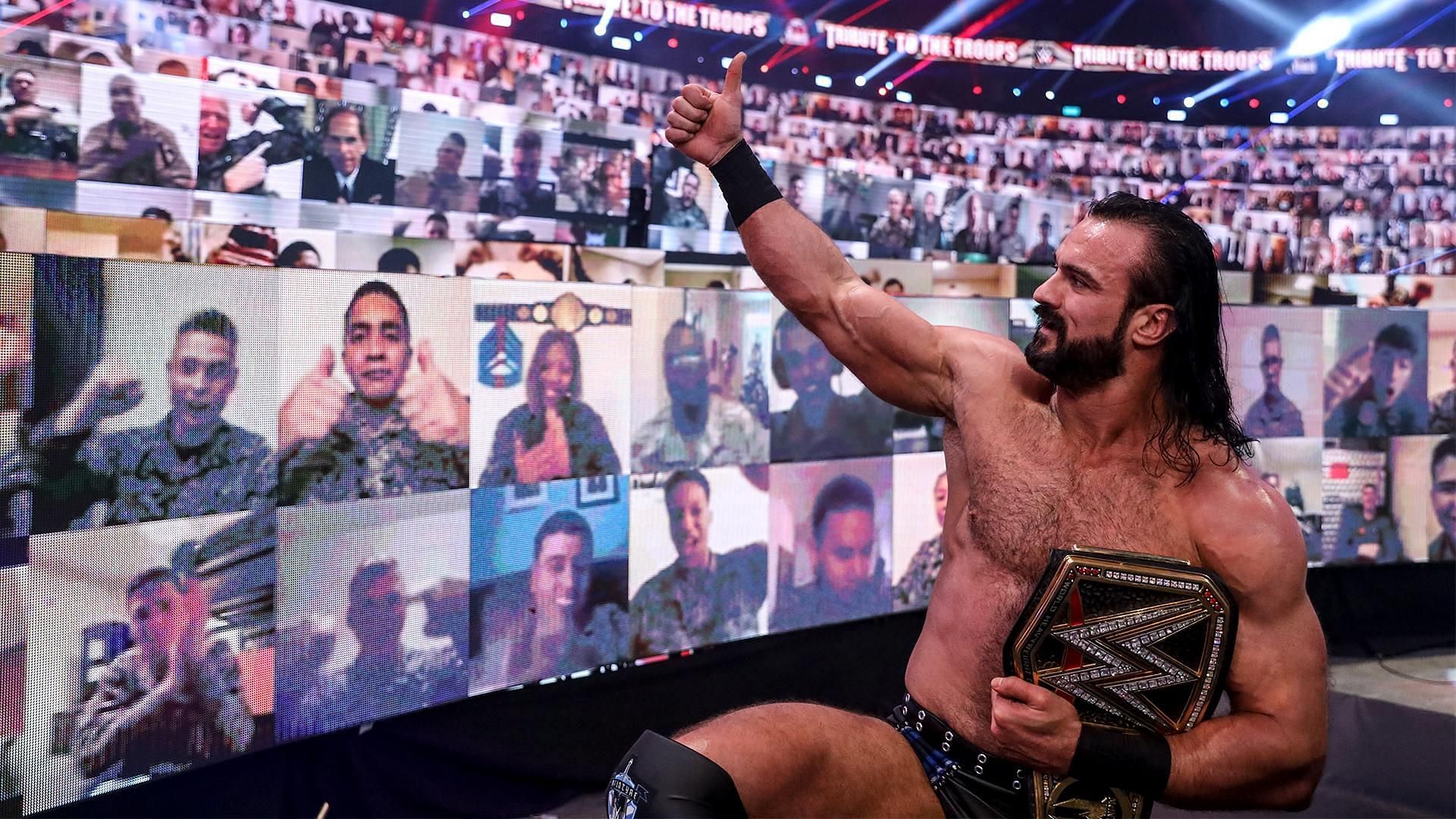 Drew McIntyre thanks the troops at Tribute to the Troops in 2020