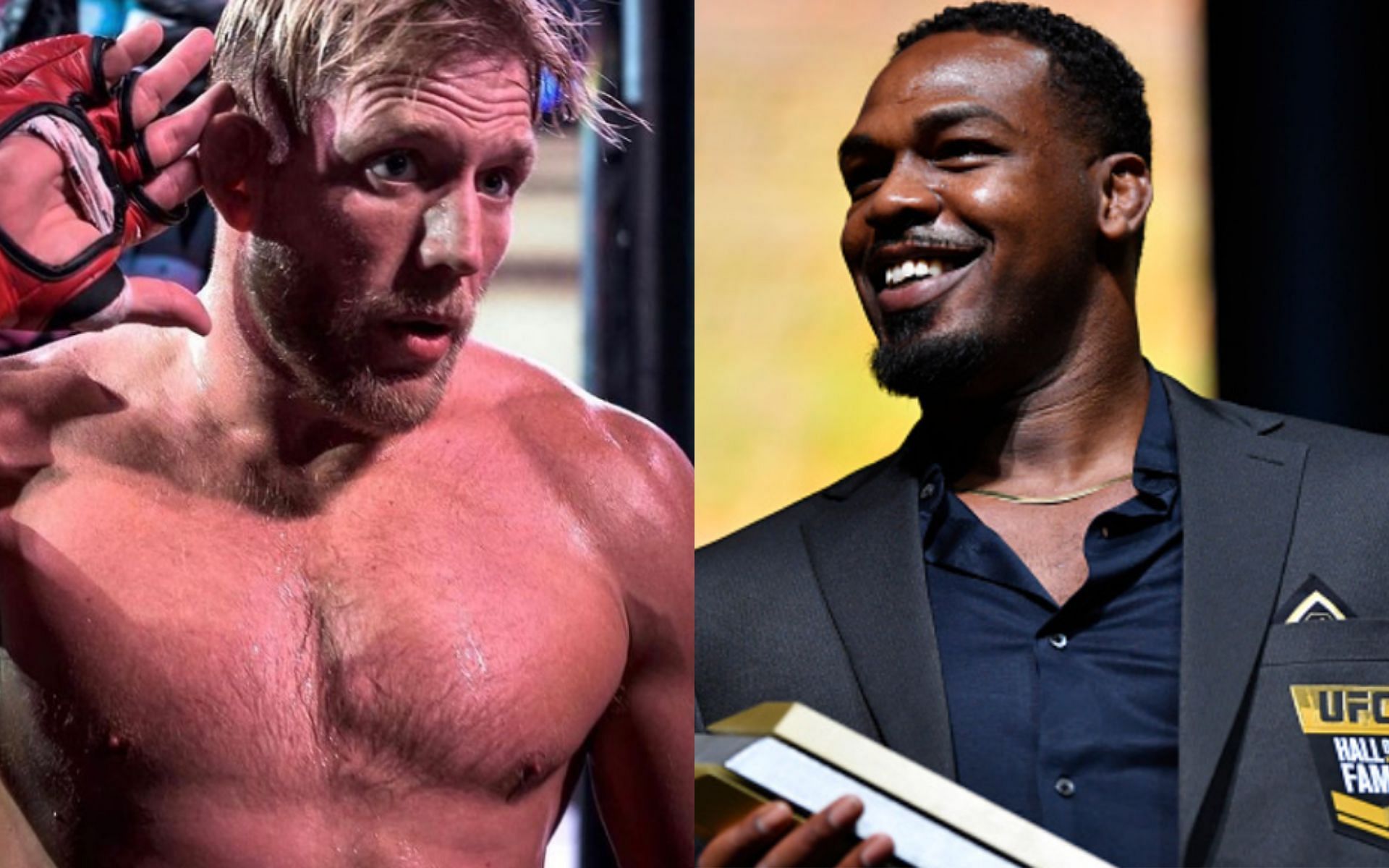 Jake Hager (left); Jon Jones (right) (*Images courtesy: @realjakehager Instagram; Getty)