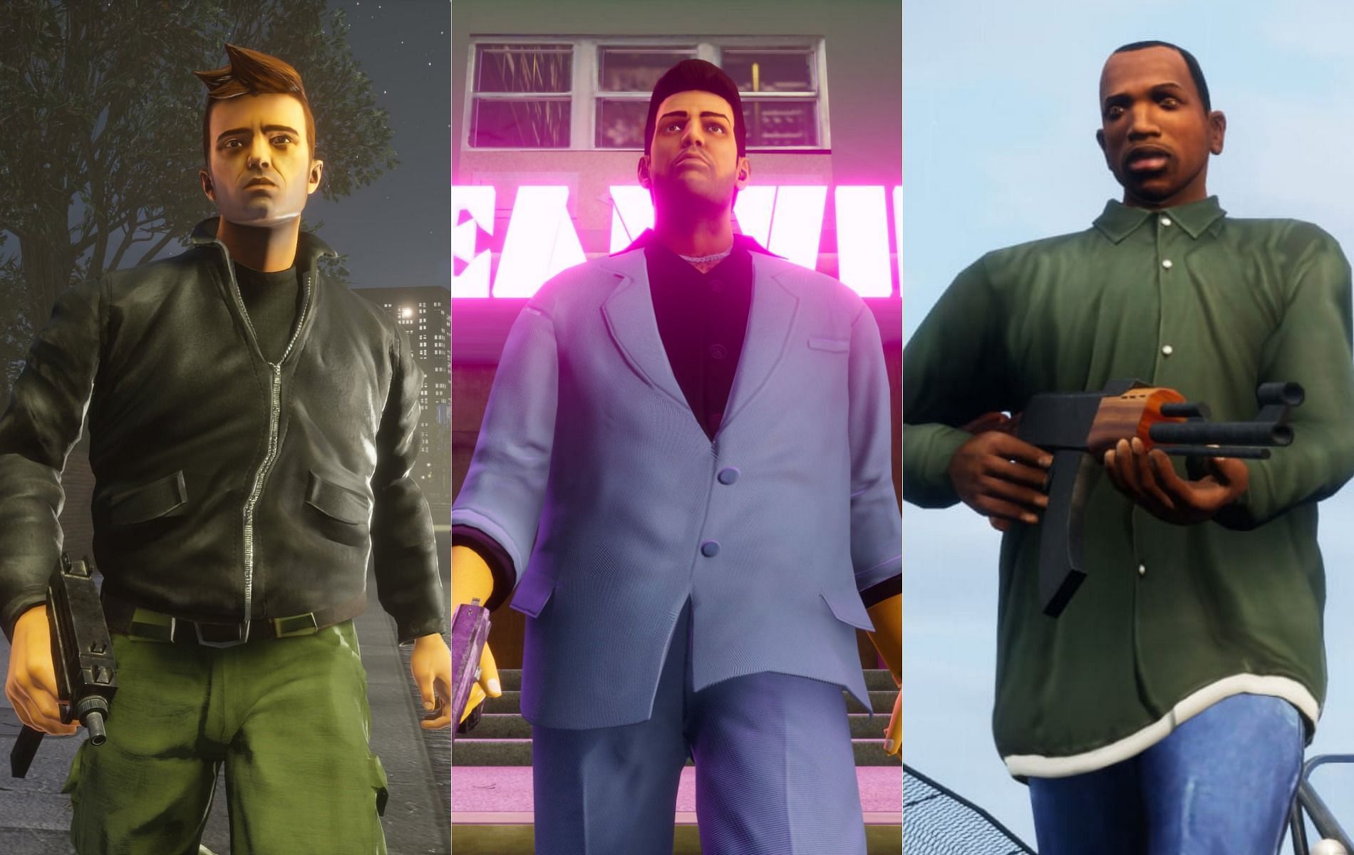 The GTA Definitive Edtion Trilogy is finally back online (Images via Rockstar Games)