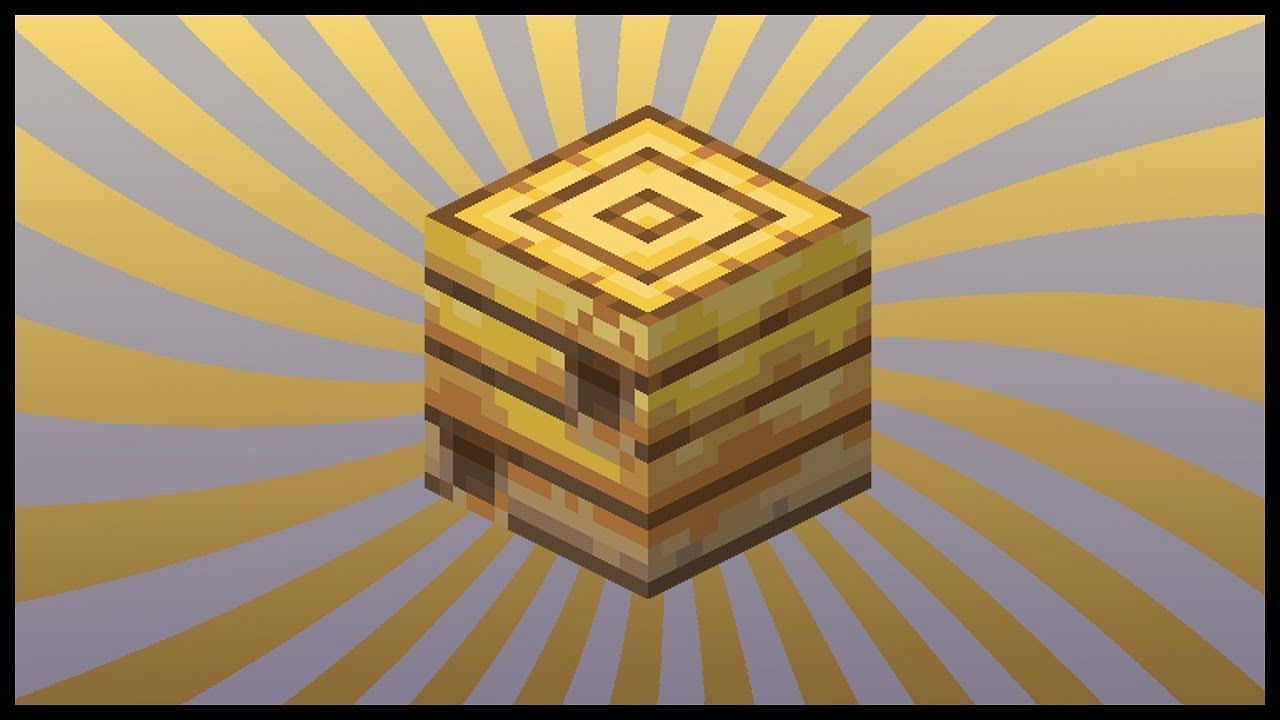 Bee nests can be preserved with their bees inside, thanks to Silk Touch (Image via Mojang/YouTube user RajCraft).
