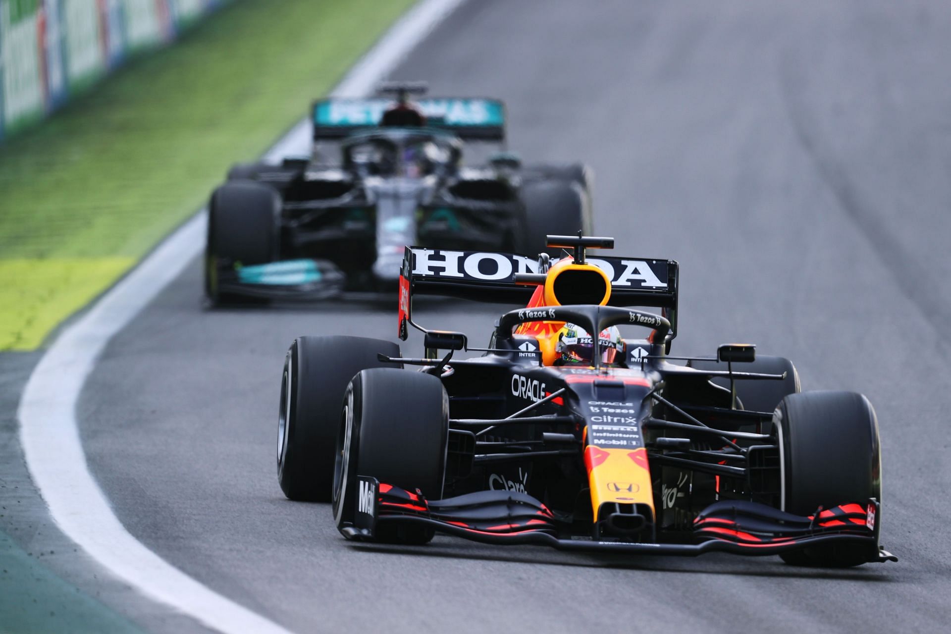 Max Verstappen leads Lewis Hamilton in the F1 drivers&#039; championship. (Photo by Lars Baron/Getty Images)