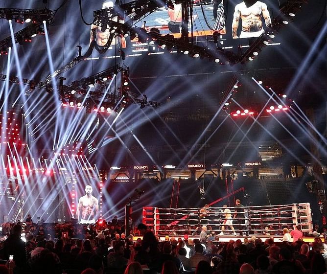 Watch: Fighter falls through the ropes of triangle ring during Triller Triad Combat