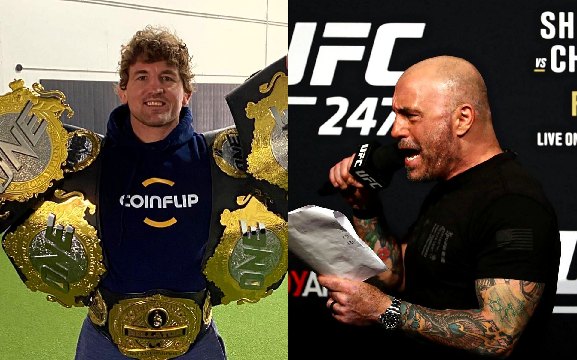 Ben Askren (left) via Instagram/Benaskren; Joe Rogan (right)