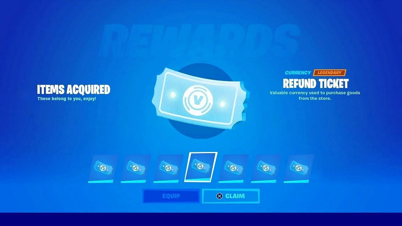 A refund ticket in Fortnite (Image via Nerpah/YouTube)