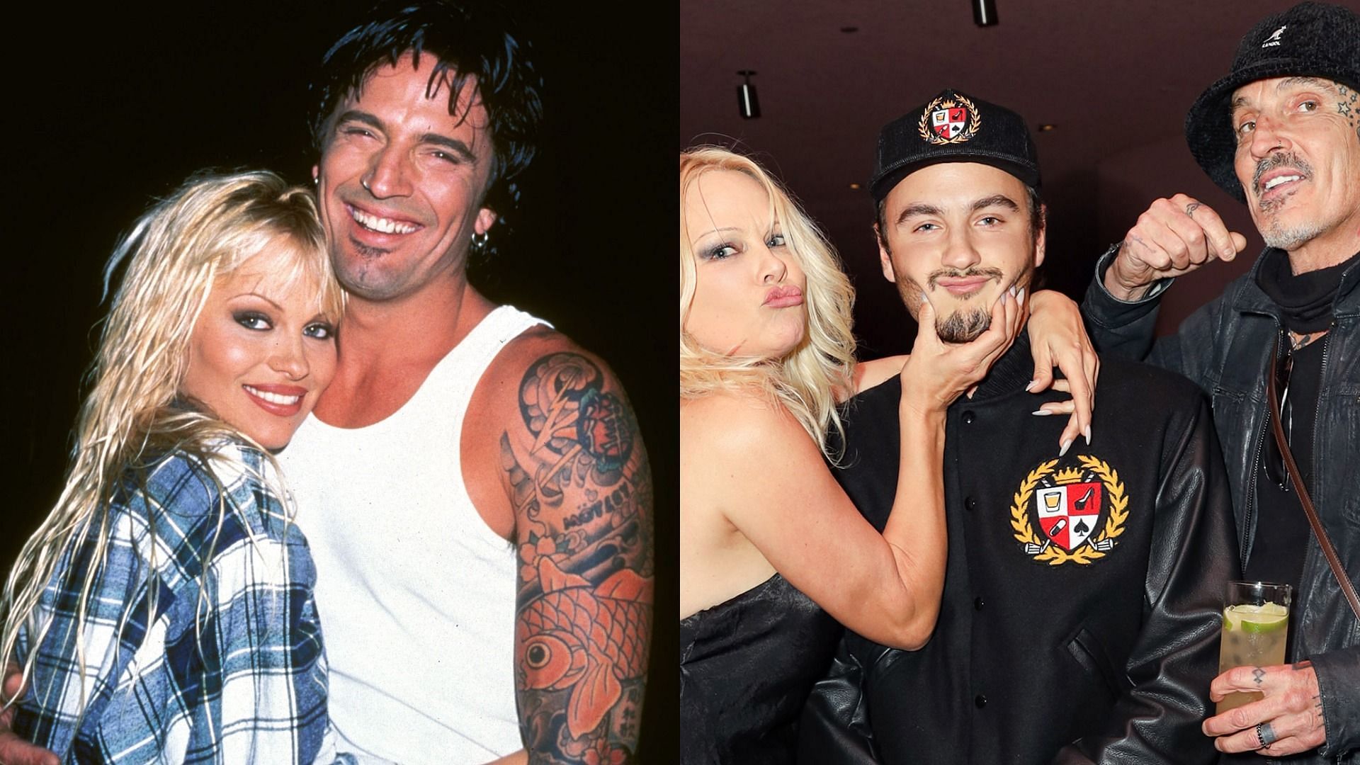 Pamela Anderson reunited with Tommy Lee for son Brandon&#039;s fashion launch party (Images via Getty Images and Instagram/SwingersClubClassic)