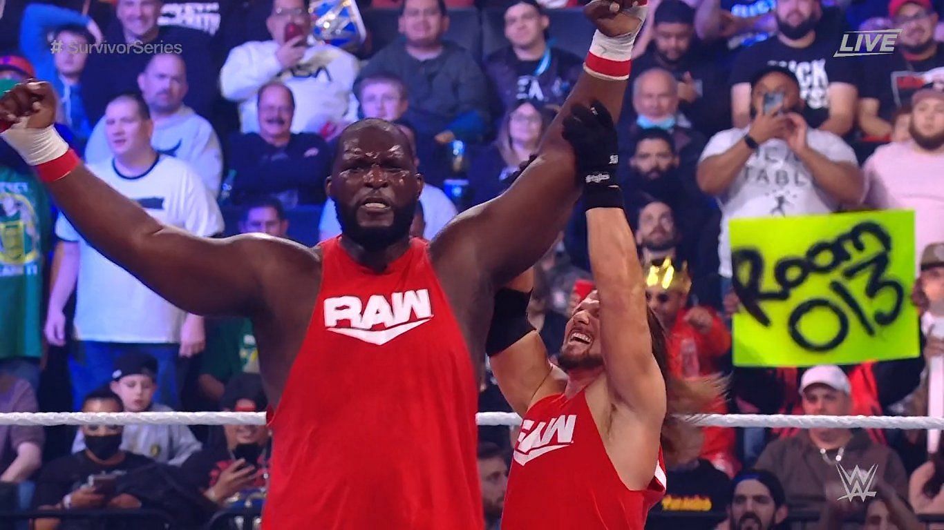 Omos and AJ Styles at Survivor Series