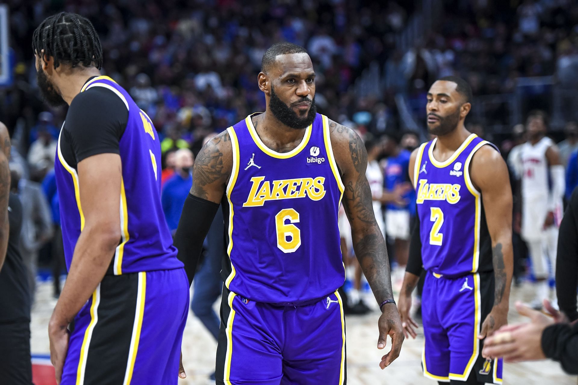 LeBron James and the LA Lakers against the Detroit Pistons