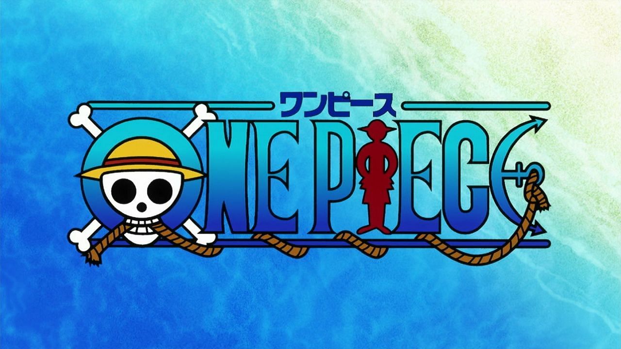 The One Piece logo, as seen in the anime&#039;s ending title card (Image via Toei Animation)