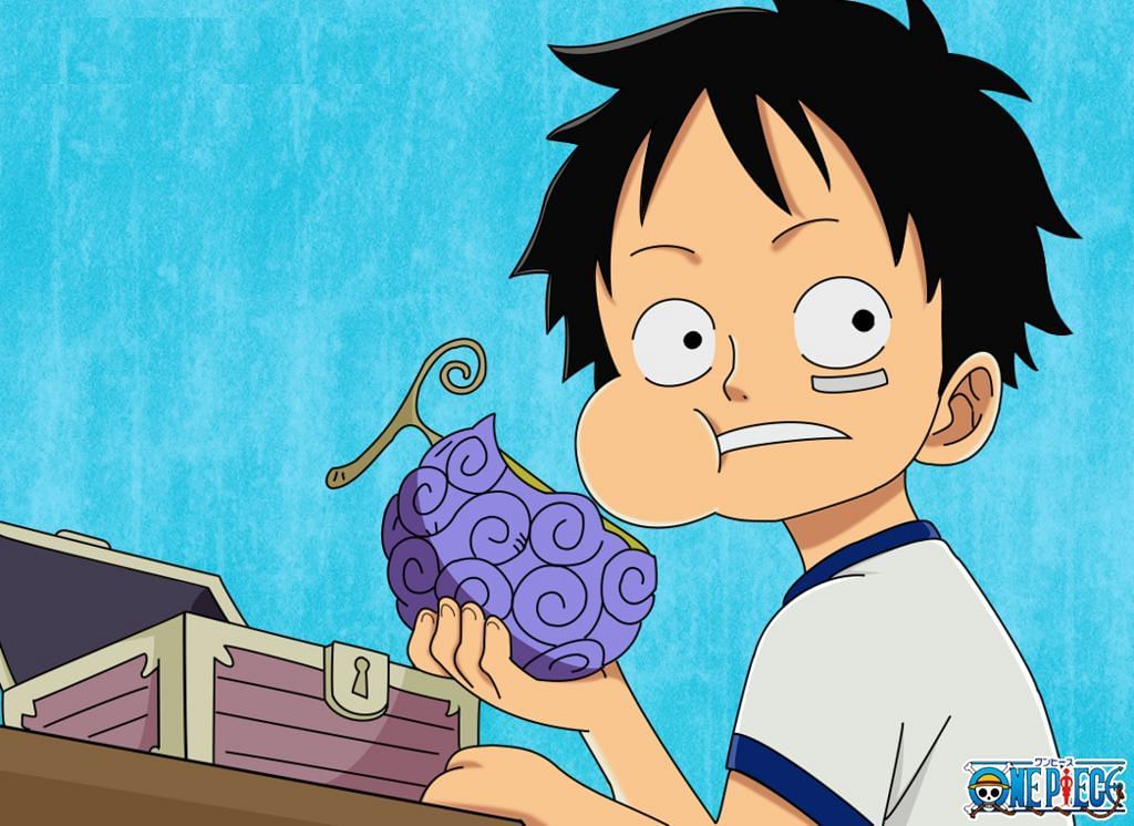 Luffy eating the Gomu Gomu no Mi (Image via kingofpirate89.blogspot.com)