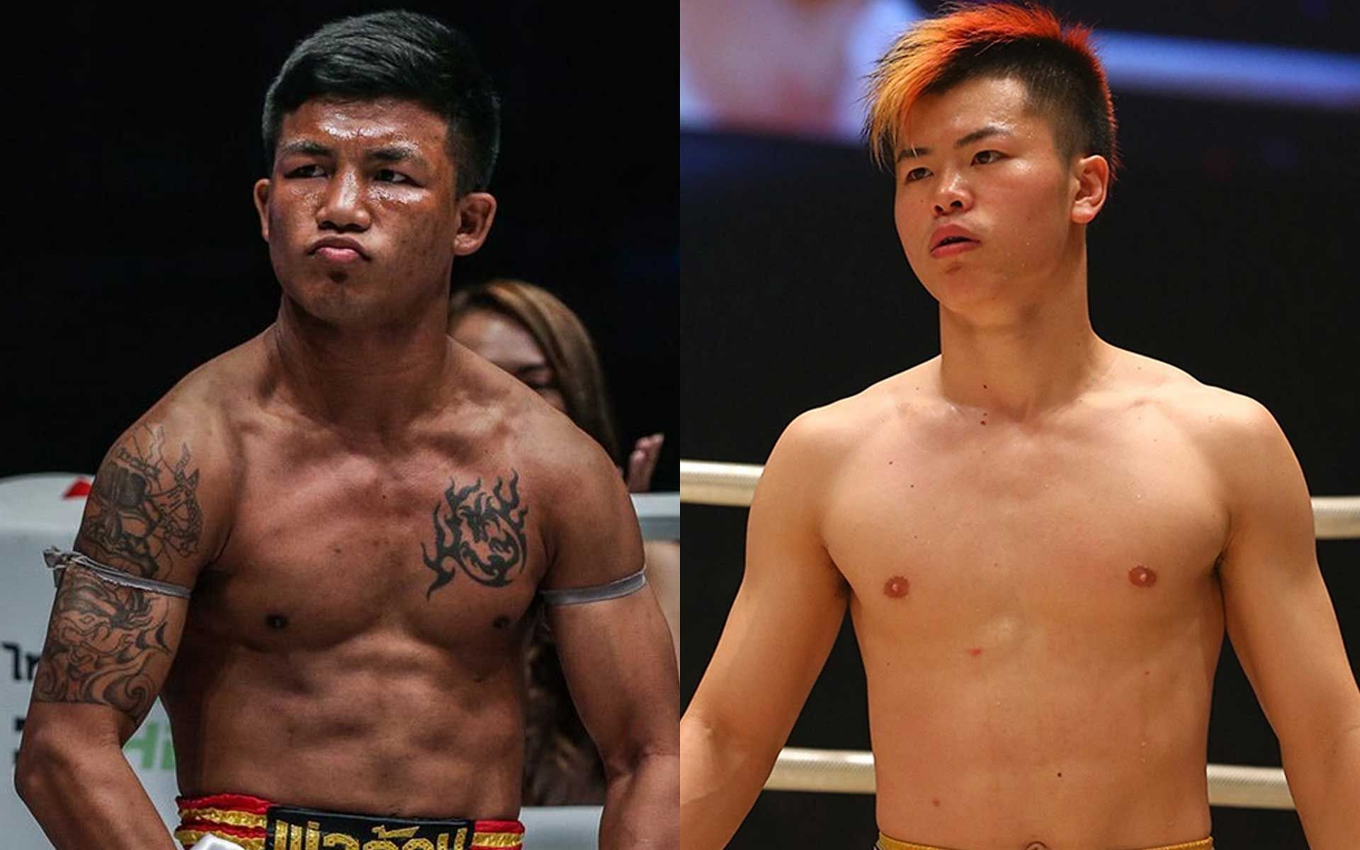 Rodtang Jitmuangnon (left) proposes a special rules fight against Japanese rival Tenshin Nasukawa (right)