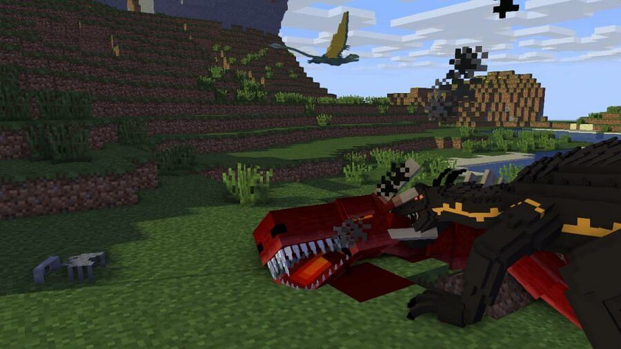 A screenshot from the World of Dragons mod (Image via Minecraft)