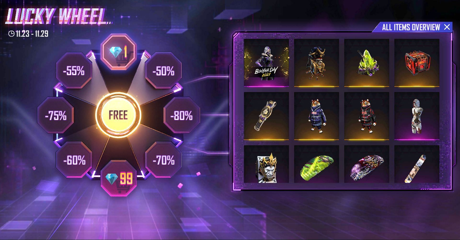 Lucky Wheel discount and items (Image via Free Fire)