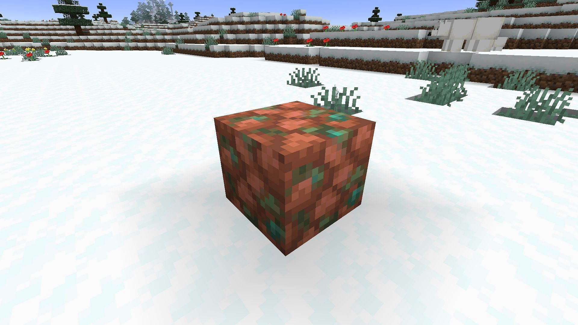 A raw copper block in Minecraft (Image via Reddit)