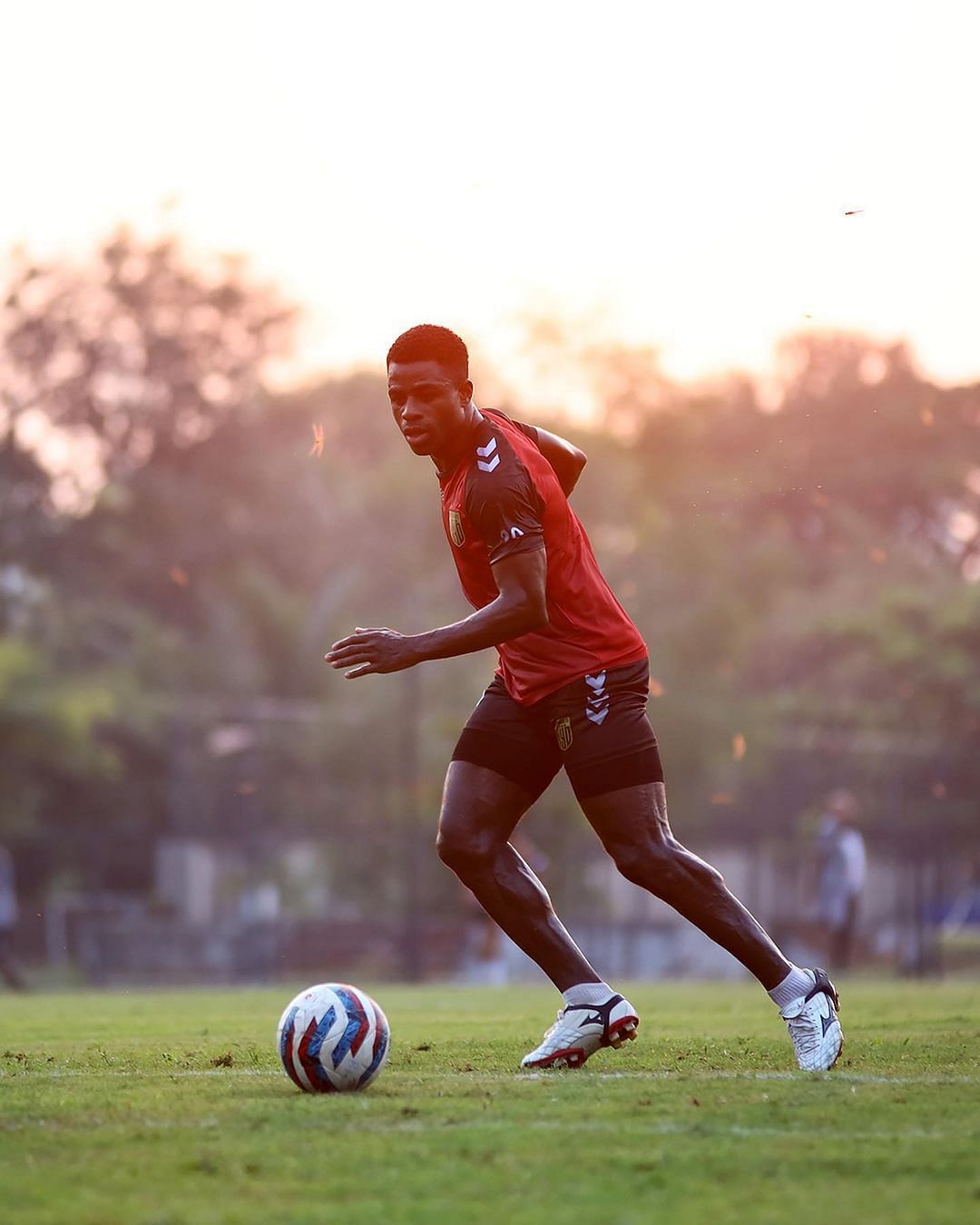 Bartholomew Ogbeche at the pre-season training of Hyderabad FC