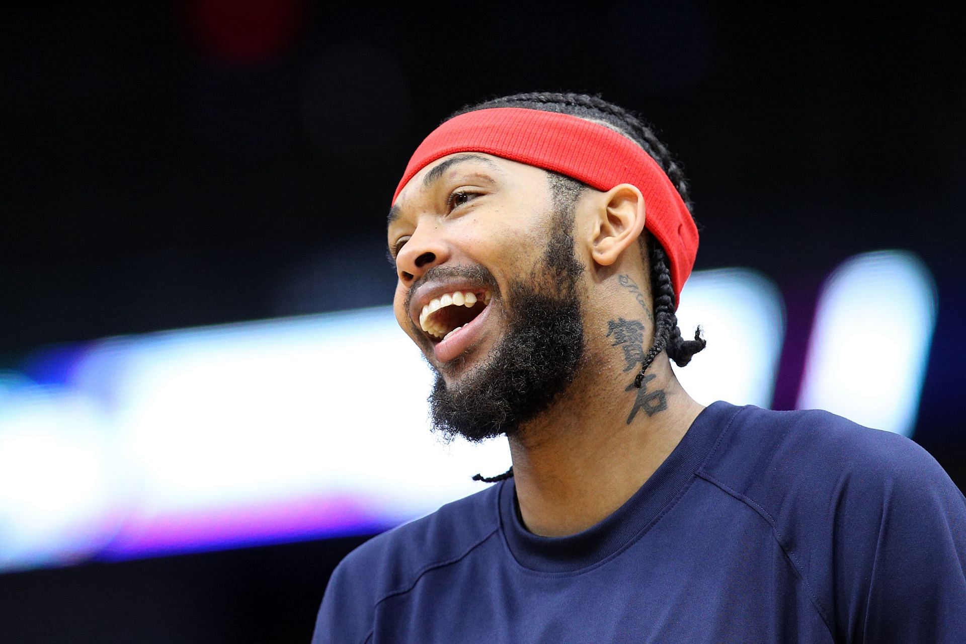 Brandon Ingram #14 of the New Orleans Pelicans stands on the court prior to the start of a NBA game against the Sacramento Kings during the first quarter of a NBA game at Smoothie King Center on October 29, 2021 in New Orleans, Louisiana.
