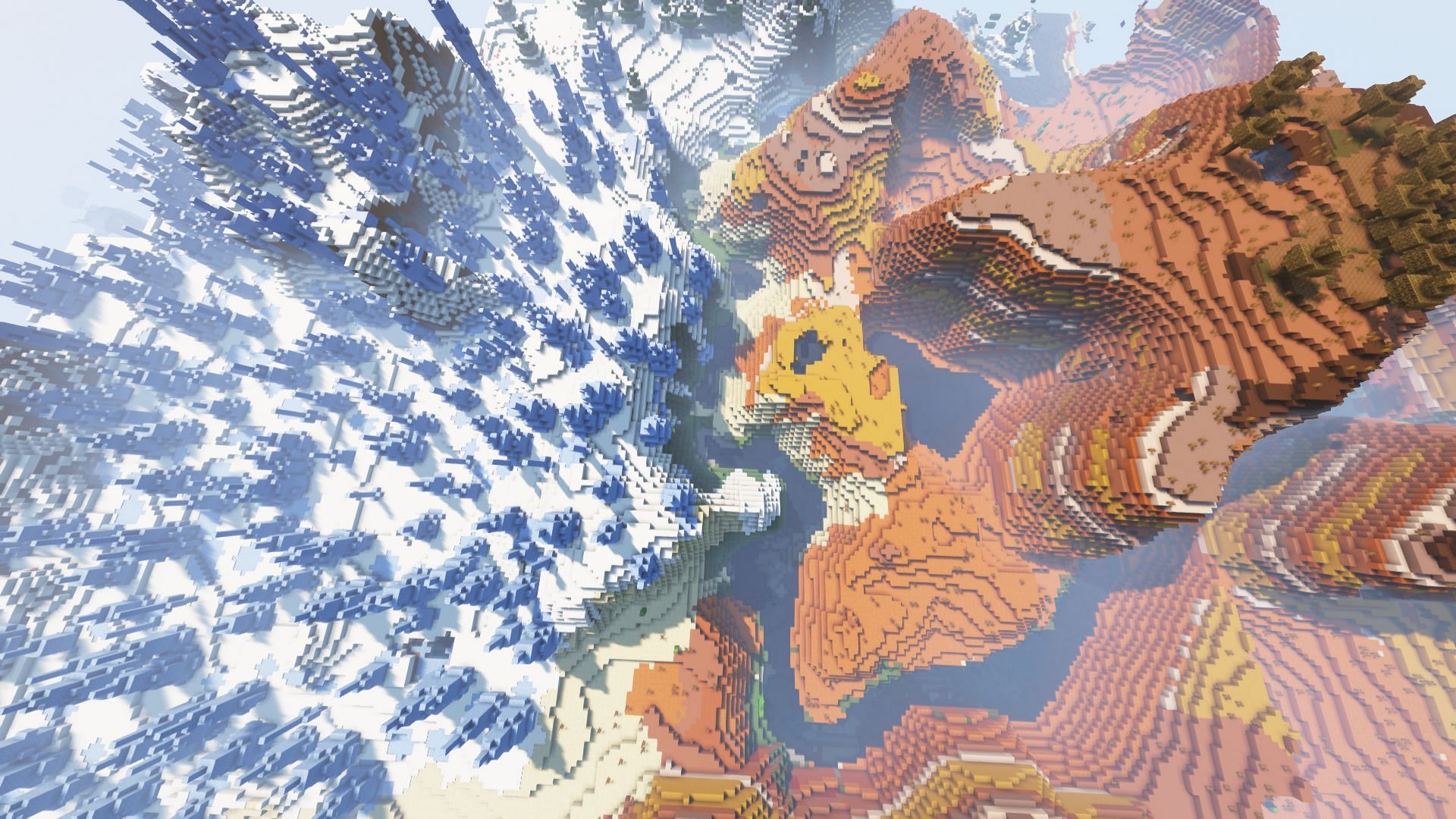 Ice Spikes and Badlands biome (Image via Minecraft)