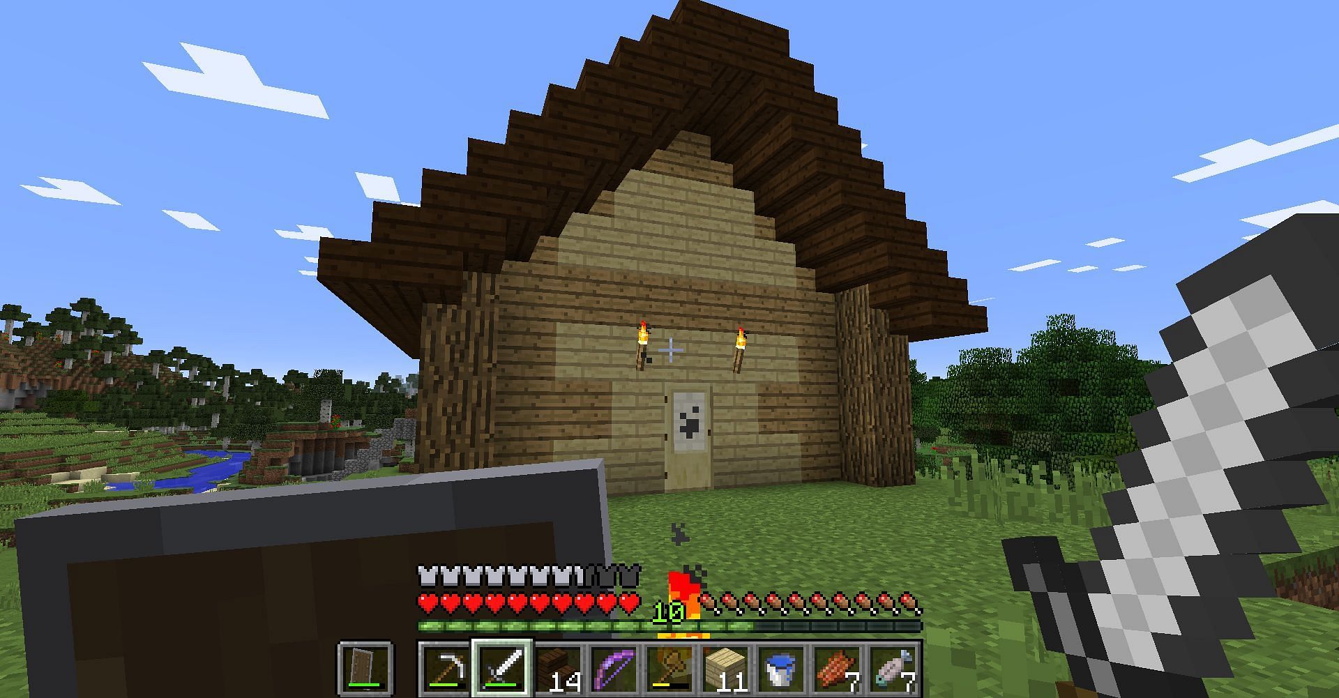 Wooden hut in Minecraft (Image via Reddit)