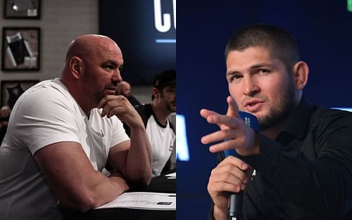 Dana White (left), Khabib Nurmagomedov (right) [Images Courtesy: @contender_series_dwtcs @khabib_nurmagomedov on Instagram]