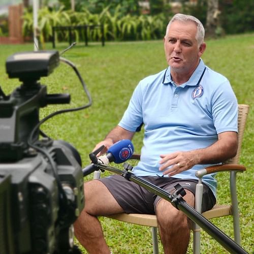 Jamshedpur FC gaffer Owen Coyle at the pre-match press conference today (Image Courtesy: Jamshedpur FC Instagram)